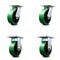 Service Caster 6 Inch Green Poly on Cast Iron Caster Set with Roller Bearings 2 Swivel 2 Rigid SCC-35S620-PUR-GB-2-R-2 - alternate 1